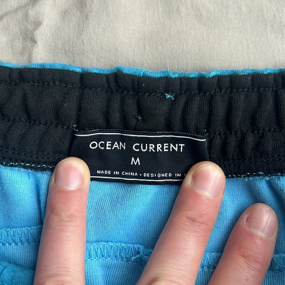 Ocean Current Boys Blue w Zipper Pockets Tie Waist Fleece Shorts Medium - Picture 6 of 7